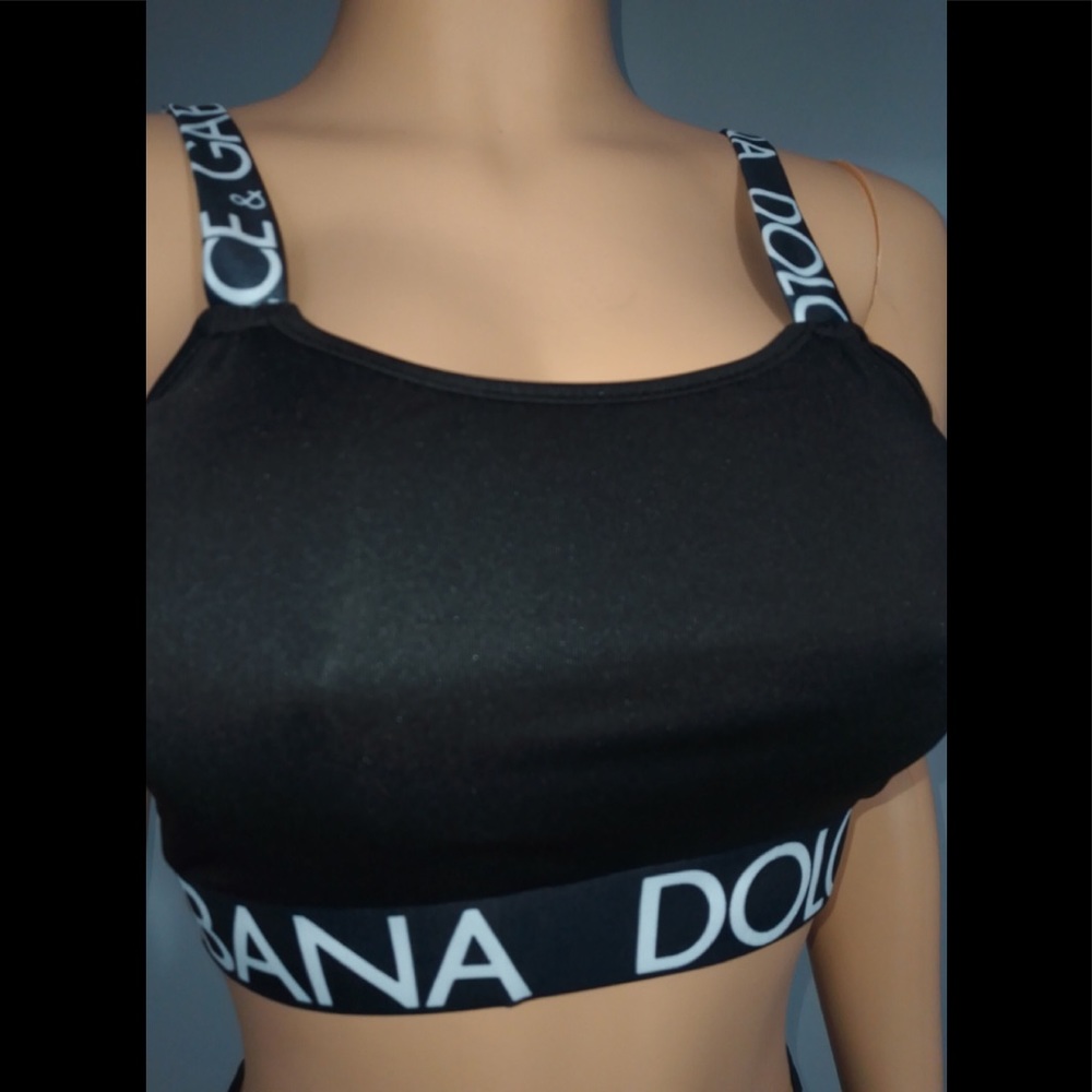 White Dolce & Gabbana Inspired Cami Crop Top & Stretchy Pants Outfit - Picture 10 of 13